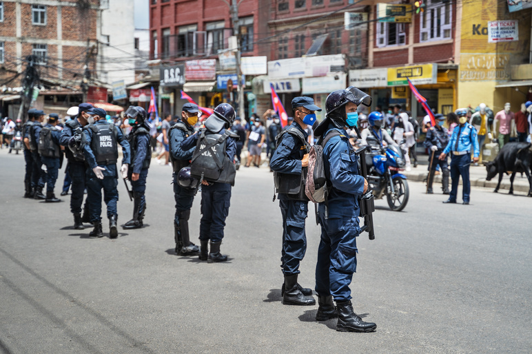 Nepal police Kathmandu 2020 shutterstock 1773232076
